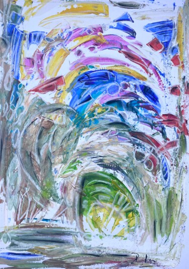 Картина под названием "Dehors en plein air" - Regine Blot, Подлинное произведение искусства, Акрил Установлен на Деревянная…