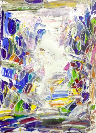 Картина под названием "Tunnel en pastel" - Regine Blot, Подлинное произведение искусства, Акрил Установлен на Деревянная пан…