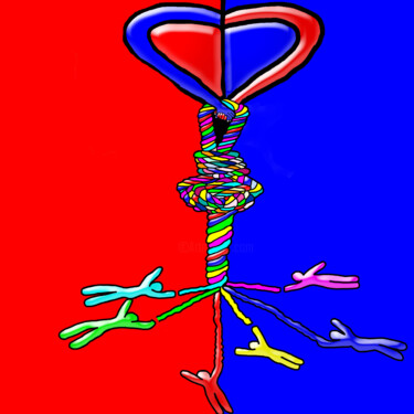 Arte digital titulada "The untied Knot" por Regine Jonas, Obra de arte original, Trabajo Digital 2D