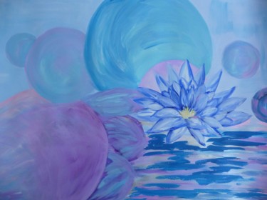 Painting titled "lotus" by Régine Ledanois, Original Artwork, Acrylic