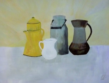 Painting titled "nature morte" by Régine Ledanois, Original Artwork, Acrylic