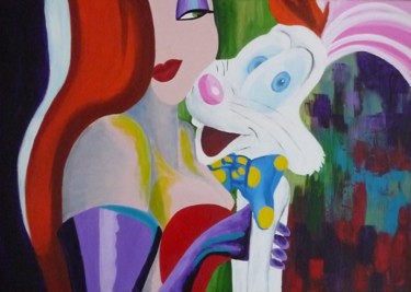 Peinture intitulée "Jessica et Roger" par Régine Ledanois, Œuvre d'art originale, Acrylique