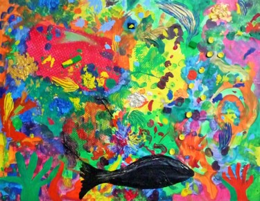 Peinture intitulée "précieuse liberté" par Régine Ledanois, Œuvre d'art originale, Acrylique