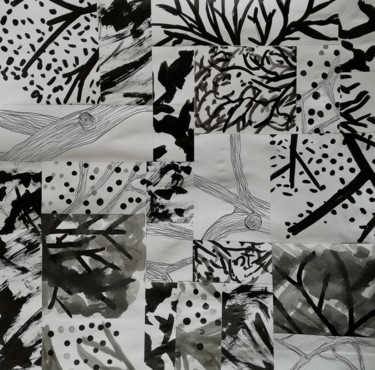 Dessin intitulée "Arbres et forêts no…" par Régine Ledanois, Œuvre d'art originale, Encre