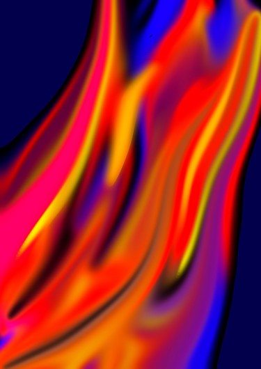 Digital Arts titled "Kilauea" by Régine Ledanois, Original Artwork, Digital Painting