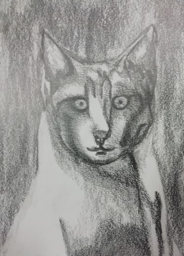 Drawing titled "souris moi" by Régine Ledanois, Original Artwork, Pencil