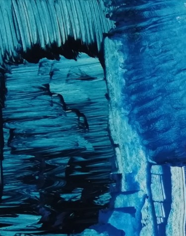 Painting titled "today is blue" by Régine Ledanois, Original Artwork, Acrylic