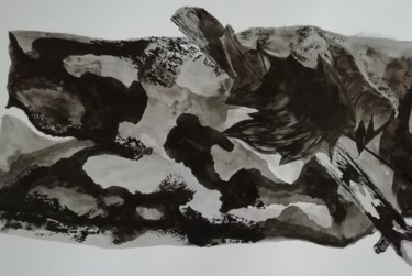 Dessin intitulée "en forêt" par Régine Ledanois, Œuvre d'art originale, Encre