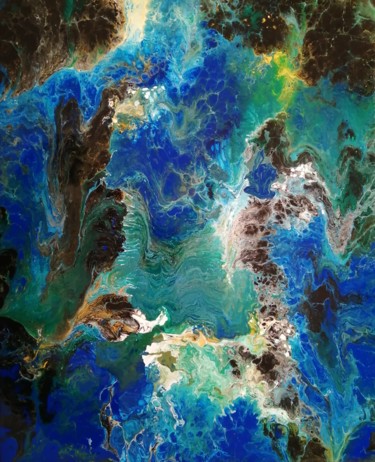 Peinture intitulée "Âme bleue" par Régine Ledanois, Œuvre d'art originale, Acrylique