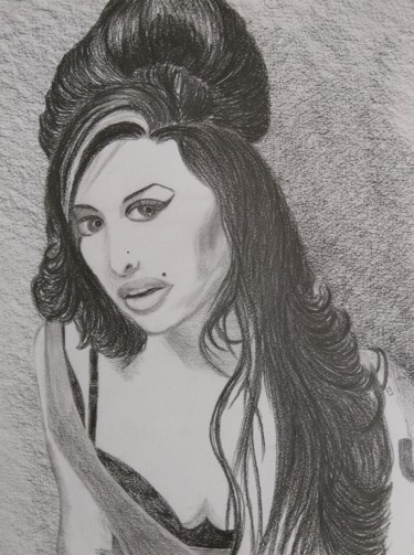 Drawing titled "Portrait de Amy Win…" by Régine Ledanois, Original Artwork, Pencil