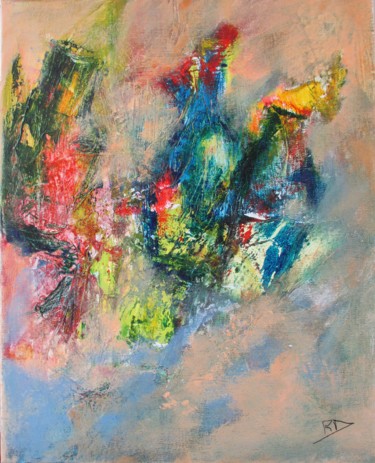 Painting titled "Les vases" by Navema, Original Artwork, Acrylic Mounted on Wood Stretcher frame