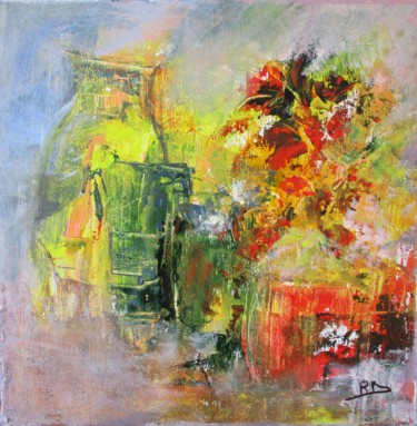 Painting titled "Les pots" by Navema, Original Artwork, Acrylic Mounted on Wood Stretcher frame
