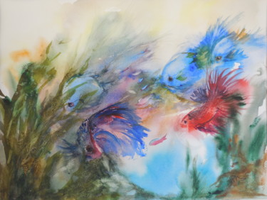 绘画 标题为“Aquatique” 由Navema, 原创艺术品, 水彩