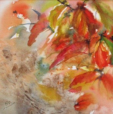 Painting titled "Automne I" by Navema, Original Artwork, Watercolor