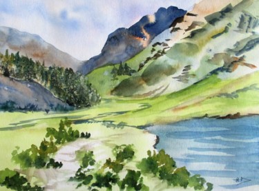 绘画 标题为“Lac de Nino” 由Navema, 原创艺术品, 水彩