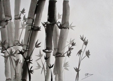 Pintura intitulada "les bambous I" por Navema, Obras de arte originais, Tinta