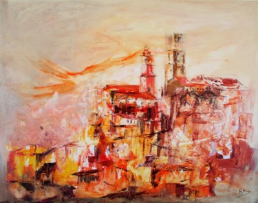 Painting titled "Grasse ville des pa…" by Navema, Original Artwork, Acrylic