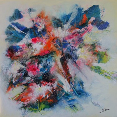 Painting titled "Explosion" by Navema, Original Artwork, Acrylic Mounted on Wood Stretcher frame