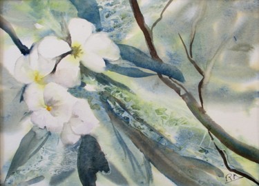 Painting titled "quelques fleurs de…" by Navema, Original Artwork, Watercolor