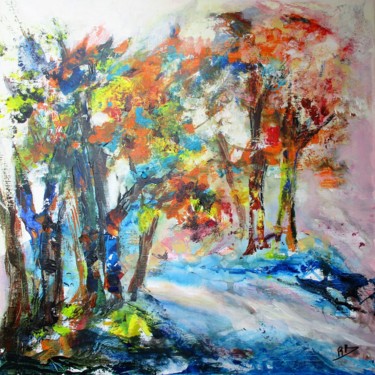 Картина под названием "Réveil de la nature" - Navema, Подлинное произведение искусства, Акрил Установлен на Деревянная рама…