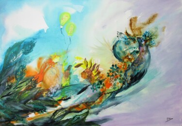 Peinture intitulée "Insouciance" par Navema, Œuvre d'art originale, Aquarelle