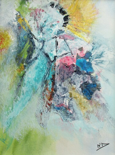 Malerei mit dem Titel "L'enfant bleu" von Navema, Original-Kunstwerk, Acryl