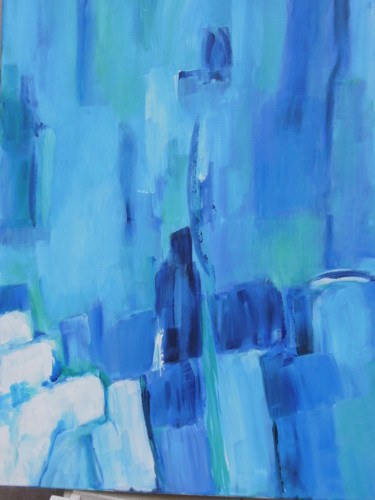 Painting titled "Acrylique-Bleu" by Rev, Original Artwork, Acrylic