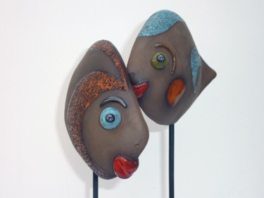 Sculpture intitulée "le baiser" par Regine Oger, Œuvre d'art originale