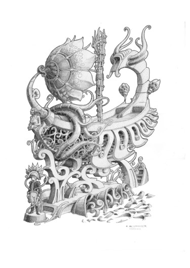 ""L'amiral villeneuv…" başlıklı Resim Régis Bezannier tarafından, Orijinal sanat, Mürekkep