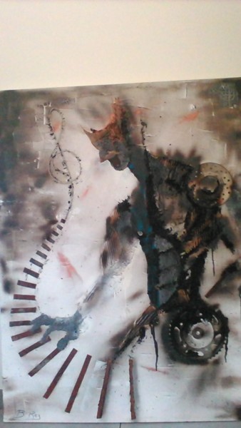Peinture intitulée ""Le Pianiste"" par Botino, Œuvre d'art originale, Acrylique