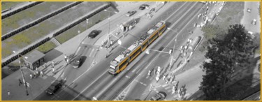 Photographie intitulée "Le tramway jaune" par Régis Creignou, Œuvre d'art originale