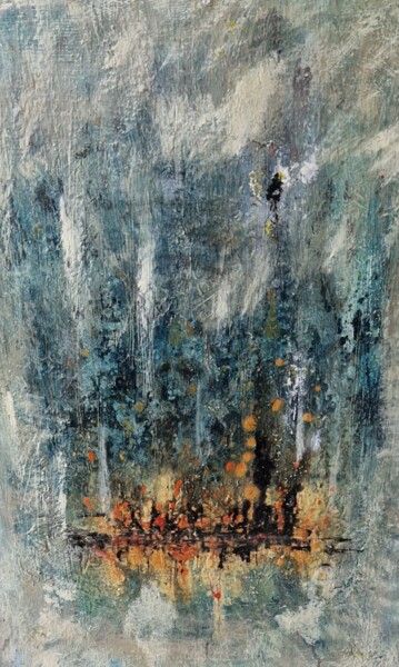 Peinture intitulée "L' Incendie A. N°25" par Regis Le Scraigne, Œuvre d'art originale, Acrylique