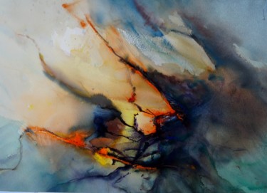 Peinture intitulée "energie" par Regis Parriaux, Œuvre d'art originale, Aquarelle