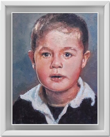 Pintura titulada "Portrait de mon fil…" por Régis Pettinari, Obra de arte original, Oleo Montado en Bastidor de camilla de m…