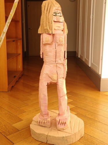 Sculpture intitulée "femme nu sur le sab…" par Régis Duprat, Œuvre d'art originale, Bois