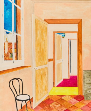 Peinture intitulée "Trois-portes.(Huile…" par Régis Testard, Œuvre d'art originale, Huile