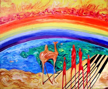 Peinture intitulée "La traversée. The c…" par Régis Testard, Œuvre d'art originale, Huile