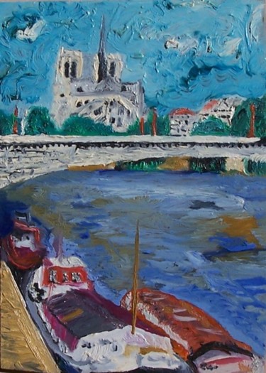 Ζωγραφική με τίτλο "Notre Dame des péni…" από Régis Testard, Αυθεντικά έργα τέχνης, Λάδι
