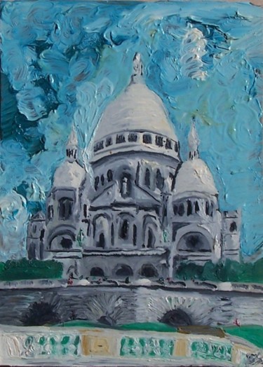 Painting titled "Sacré-Coeur. (Huile…" by Régis Testard, Original Artwork, Oil