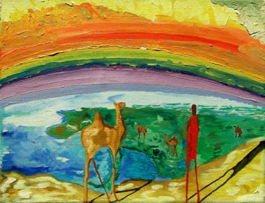 Картина под названием "Le voyage. The trip…" - Régis Testard, Подлинное произведение искусства, Масло Установлен на Деревянн…
