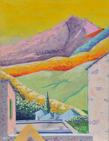 Peinture intitulée "LE MONT CANIGOUVU D…" par Régis Tuaillon, Œuvre d'art originale, Acrylique