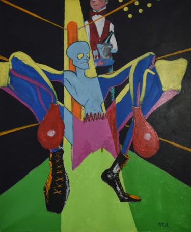 Painting titled "DERNIER ROUND 2" by Régis Tuaillon, Original Artwork, Acrylic