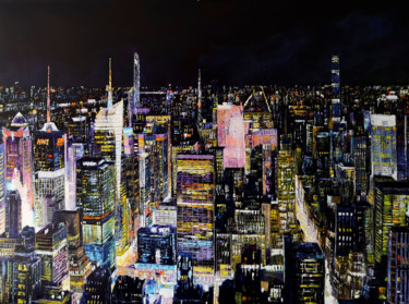 Peinture intitulée "NEW YORK SIX" par Regis Rigaux, Œuvre d'art originale, Huile