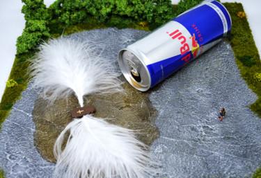 Sculpture intitulée "Red Bull vous donne…" par Régis Gomez., Œuvre d'art originale, Résine
