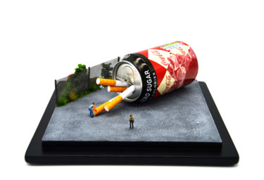 Sculpture intitulée "Fumer tue" par Régis Gomez., Œuvre d'art originale, Métaux