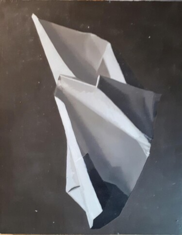 Malerei mit dem Titel "Paper fold" von R.Paül, Original-Kunstwerk, Öl