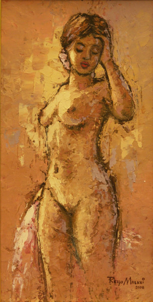 Painting titled "Naked woman" by Reijo Malkki, Original Artwork, Oil