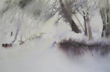 Pittura intitolato "Brouillards et givr…" da Reine-Marie Pinchon, Opera d'arte originale