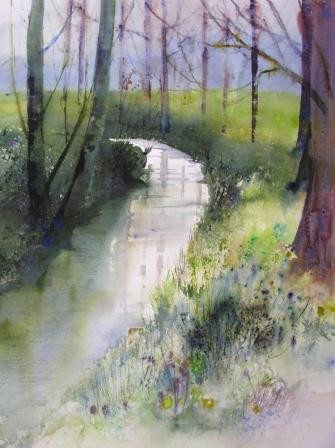 Peinture intitulée "Printemps sur la Vè…" par Reine-Marie Pinchon, Œuvre d'art originale