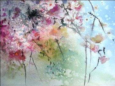 Painting titled "Variations florales" by Reine-Marie Pinchon, Original Artwork